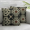 thumbnail image 3 of Chilfamy Throw Pillow Covers Black and Gold Tan Quatrefoil Pattern Cushion Pillow Case Home Decor Pillowcase  White, 3 of 5
