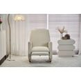 thumbnail image 3 of Cotton Linen Fabric Nursery Rocking Chair With Adjustable Footrest, 3 of 18