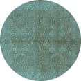 thumbnail image 1 of Ahgly Company Indoor Round Oriental Light Blue Industrial Area Rugs, 4' Round, 1 of 4