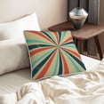 thumbnail image 6 of DouZhe Velvet Decorative Throw Pillow Covers Set of 2, Soft Square Cushion Cover with Invisible Zipper Retro Zoom Sunlight Lines Classic Printing, 18"x18", 6 of 7