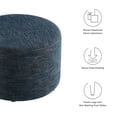 thumbnail image 6 of Callum Large 23" Round Woven Heathered Fabric Upholstered Ottoman, 6 of 8