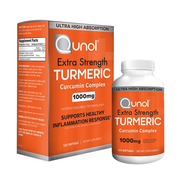 Qunol Extra Strength Turmeric Curcumin Complex, 120 ct./1000mg.