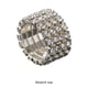 thumbnail image 5 of Anillo con incrustaciones de cristal Qarigey Diamantes radiantes Compromiso único Plata 4 filas, 5 of 6