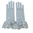 thumbnail image 5 of Ludlz Lace Mesh Bowknot Bride Full Finger Gloves Bridal Wedding Dress Accessories, 5 of 8