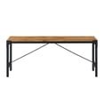 thumbnail image 6 of Walker Edison Rustic Metal and Wood Dining Bench, Barnwood, 6 of 10