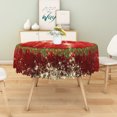 thumbnail image 3 of Duangreer Red Christmas 60''Round Tablecloth, Retro Star Wreath Print Washable Picnic Table Cover for Holiday Party Dining, Indoor and Outdoor, 3 of 6