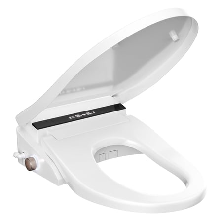 Smart Heated Bidet Toilet Seat for Elongated Toilets, Warm Water Wash, Dryer, Remote Control & Night Light