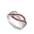 thumbnail image 4 of CHOOSE YOUR COLOR Simulated Garnet Woven Braided Filigree Knot Ring .925 Sterling Silver Band Red CZ Female Size 6, 4 of 4