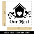 thumbnail image 2 of Our Nest Bird House Home Love Self-Inking Rubber Stamp Ink Stamper - Brown Ink - Small 1 Inch, 2 of 7