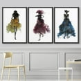 thumbnail image 3 of wall26 Framed Canvas Print Wall Art Set Yellow, Pink &amp; Blue Watercolor Fashionistas Fashion People Drawings Modern Art Bohemian Portrait Dramatic for Living Room, Bedroom, Office - 16"x24&qu, 3 of 5