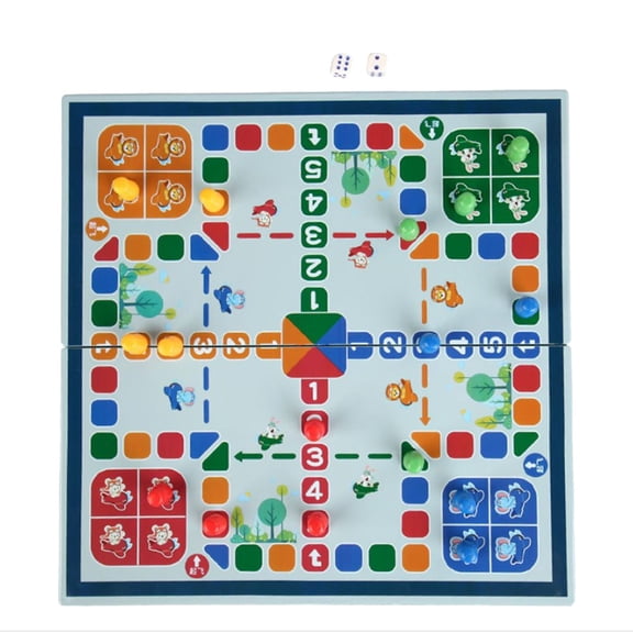 Wooden Flying Chess Development Toys Foldable Multipurpose Board Games for Learning Activities Parties Kindergarten Travel Unisex
