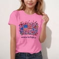 thumbnail image 4 of AHTJRT Girls Patriotic Shirts American Birthday Tee Tops Summer 4th of July Short Sleeve Tee Shirts Pink 10-11 Years, 4 of 6