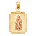 thumbnail image 1 of FB Jewels 14K Rose And Yellow Two Tone Gold Our Lady Of Guadalupe Virgin Mary Pendant 20mm X 16mm, 1 of 1