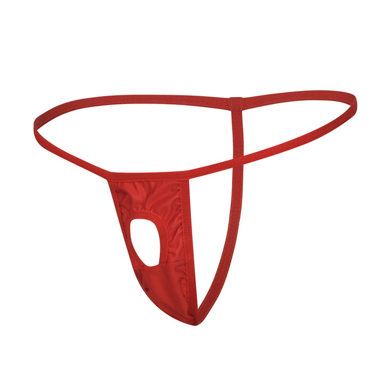 Men's Red Thong Underwear Stretch G- String Briefs Triangle Panties Open  Front Gauze Hole Underwear Funny Costume 026T price in UAE,  UAE