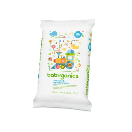 UPC: 0813277014171 | Babyganics Toy and Table Wipes 25 ct Quick & Convenient 25 Count (Pack of 1)