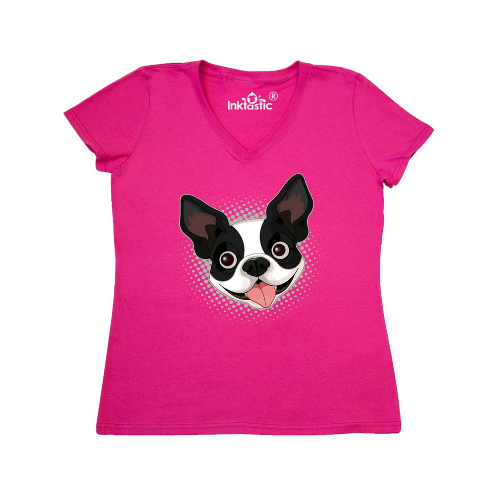INKtastic Boston Terrier Dog Gift Women's VNeck TShirt