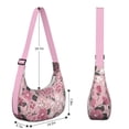 thumbnail image 2 of Lightweight Hobo Bag featuring Abstract Floral Watercolor Design Adjustable Strap Smooth Zipper Nylon Material Suitable for Daily Use and Outdoor Activities, 2 of 5
