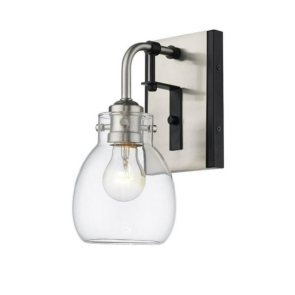 1 Light Wall Sconce in Industrial Style 5.25 inches Wide By 11.25 inches High-Matte Black/Brushed Nickel Finish Bailey Street Home 372-Bel-3173680