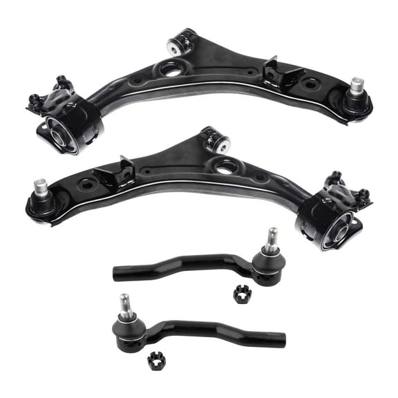 PartsW - 4 Pieces Front Lower Control Arms with Ball Joints, Outer Tie Rod Ends, Suspension Kit for Mazda CX-9 2007-2014