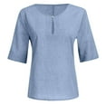 thumbnail image 4 of Fanxing Tunic Tops for Women Plus Size 3/4 Sleeve Blouses Breathable Linen Shirt for Summer Bohemian Vacation Shirts S-5XL, 4 of 5