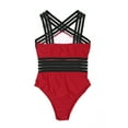 thumbnail image 5 of Summer Women Solid Swimwear One-piece Swimsuit Cross Shoulder Straps Beachwear, 5 of 14