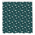 thumbnail image 2 of Ambesonne Grunge Shower Curtain, Brush Blemishes Triangles, 69"Wx84"L, Dark Teal, 2 of 4