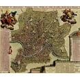 thumbnail image 2 of Vintage Maps 30x26 Gold Ornate Wood Framed with Double Matting Museum Art Print Titled - Rome on the Tiber and The Vatican 1700, 2 of 4
