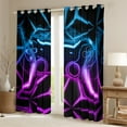 thumbnail image 2 of Erosebridal Gradient Gamepads Curtains for Living Room,Video Game 30%-50% Blackout Curtains Set of 2 (38Wx45L),Geometric Plaid Curtains and Drapes (38Wx45L),Male Bedroom Decor, 2 of 6