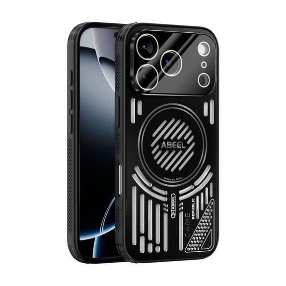 GadgetCom Magnetic Case Compatible with Apple iPhone 17 Pro , Aluminium Vented Design Back Cover Shell With Camera Protection