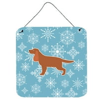 Winter Snowflake Design with Dog Art Wall or Door Hanging Prints