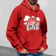 thumbnail image 2 of YOIAVAIOY Sweatshirt for Men Love Heart Graphic Print Long Sleeve Pullover Valentine's Day Hoodies Casual Hoodies Red XXL, 2 of 5