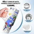 thumbnail image 4 of Lsque Mario Pattern 40 OZ Ice Bully Cup with Handle and Straw, Double Wall Stainless Steel Tumbler Travel Coffee Cup with Lid for Christmas Present, 4 of 8
