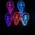 thumbnail image 4 of LED Light Up Ghost Mask, Neon Glowing Scream Face Mask for Halloween Cosplay Costume Party, 4 of 11