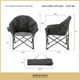 thumbnail image 5 of ARROWHEAD OUTDOOR Oversized Heavy-Duty Club Folding Camping Chair w/External Pocket, Cup Holder, Portable, Padded, Moon, Round, Saucer, Supports 330lbs, Carrying Bag, USA-Based Support, 5 of 7