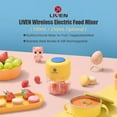 thumbnail image 2 of Liven LIVEN Portable USB Rechargeable Mini Food Blender with Stainless Steel Blades, 100mL/250mL Capacity, Wireless Baby Food Processor for Fruits, Vegetables, and Meat, Yellow, 2 of 7