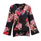 thumbnail image 5 of Blusa de manga de campana con cuello en mujer Camisa delantera con estampado floral METRO Baoblaze Camisa floral con cuello en V para mujer, 5 of 8