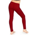 thumbnail image 5 of Stretch Is Comfort Girl's Set of 3 Cotton Footless Leggings Burgundy Medium, 5 of 6