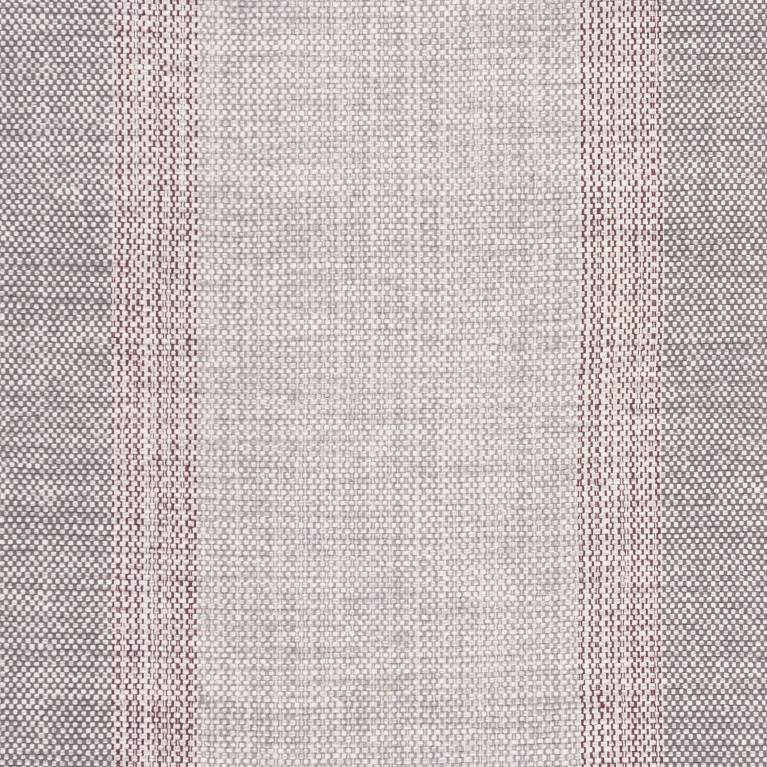 SAFAVIEH Montauk Sharlene Solid Striped Cotton Runner Rug, Wine/Grey, 2'3" x 7'