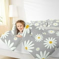thumbnail image 4 of jejeloiu Colorful Daisy Blossom Full Size Comforter Sets,Kawaii Cute Flowers Bedding Comforter Set,Gray White Bedding Sets For Kids,Microfiber Bedroom Decor Reversible,3pcs, 4 of 8