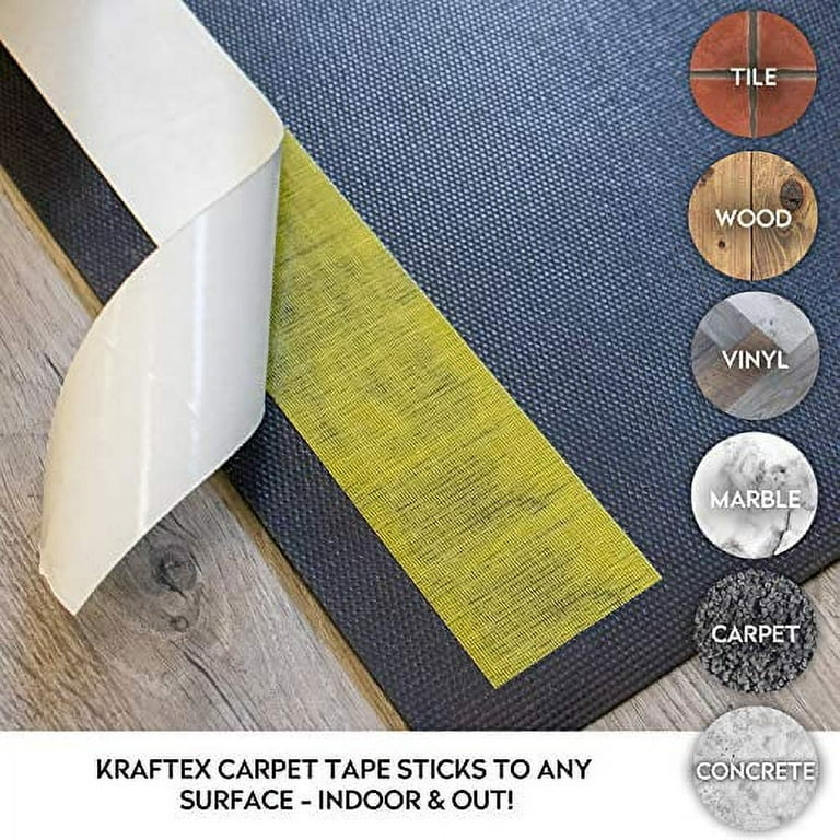 Double Sided Carpet Tape for Hardwood Floors Tile Floors Laminate Floors  Rug Tape Hardwood Floor Double Sided Carpet Tape for Area Rugs Rug Gripper  Carpet Tape Double Sided (1) 1 Clear