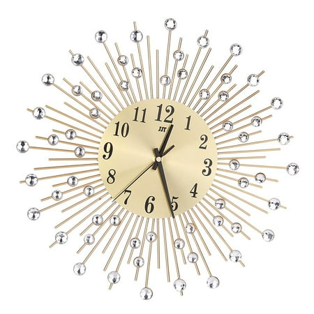 WLPZXP silent decorative round metal aluminium dial wall clock Gold