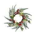 thumbnail image 2 of KLKCMS Christmas Candle Holder Ornament Rustic Table Centerpiece Xmas Wreath Artificial A, 2 of 9