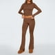 thumbnail image 2 of Conjunto informal de mujer de camiseta de manga larga y leggings acampanados de cintura baja - 92 % mezcla de viscosa, ajuste elástico, yoga/lounge/comodidad para todo el día, 2 of 5