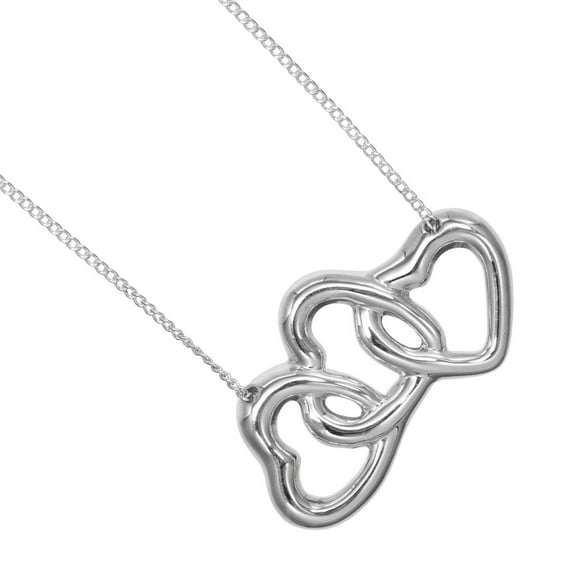 Pre-Owned Tiffany & Co. Triple Heart Necklace, 925 Silver, Approx. 4g (Good)
