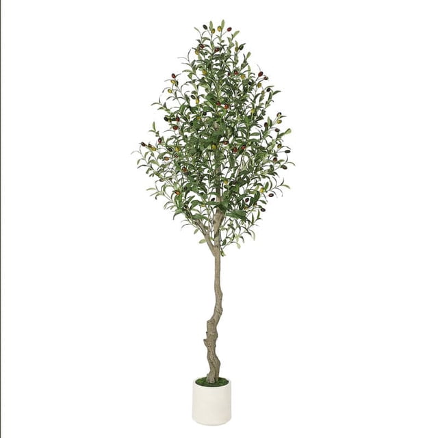 6ft artificial olive tree (2 pcs) - curved design para home o oficina decor