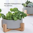 thumbnail image 2 of Macetero con soporte de madera (GRIS MEDIANO) Ilios innova Macetero con soporte de madera, 2 of 9