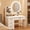 white-2, variant on Dapmiu Simple Wooden Makeup Vanity with LED Lighted Mirror, 1 Drawer, 2 Open Shelves & Easy Assembly, Dressing Table for Bedroom & Bathroom