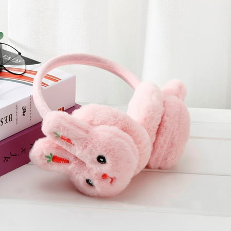 

Tangnade Plush Earmuffs Adult Kids Keep Warm In Winter Plush EarmuffsEars Freezing Rabbit Pattern Earmuffs Pink Free size