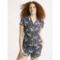 thumbnail image 3 of Joyspun Women's Dreamy Soft Collection Notch Collar Top and Shorts Pajama Set, 2-Piece, Sizes XS-3X, 3 of 6