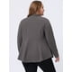 thumbnail image 4 of Blazer de talgrande pamujer con solacon muescas, dobladillo con volantes y péplum, paNavidad gris 5X, 4 of 5